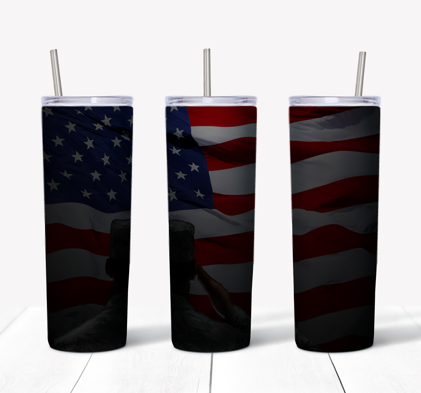 Gruß der amerikanischen Flagge